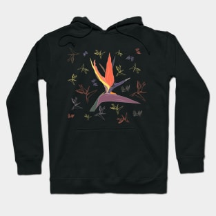 Bird of Paradise flower pattern Hoodie